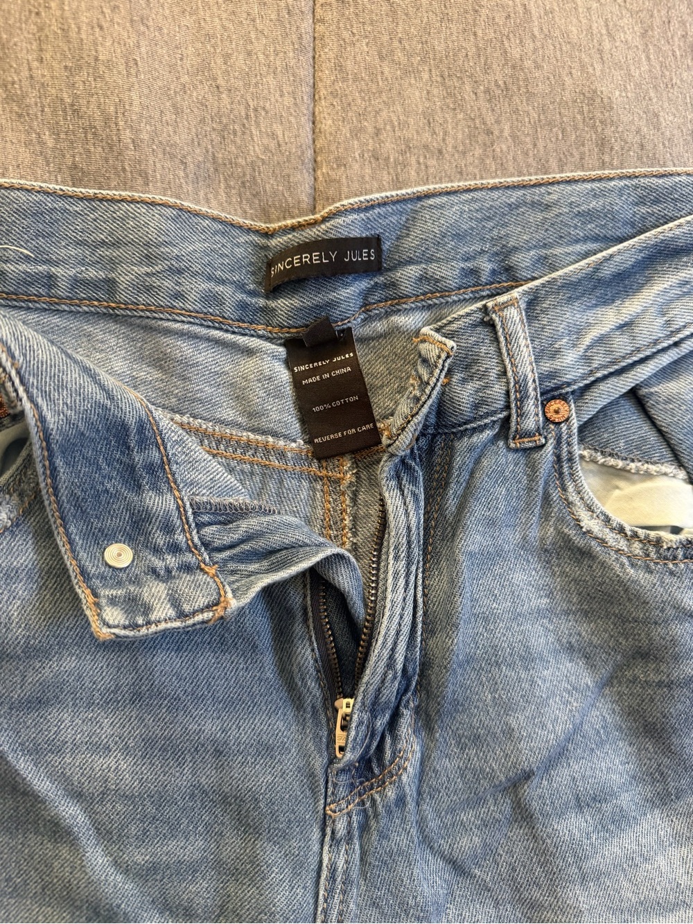 Sincerly Jules Light Blue Wide-Leg Jeans - Picture 2 of 2